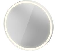 Espejo L-Cube de Duravit con iluminación, redondo, LED 18W, 700x700x67mm, aluminio blanco mate, LC7375018180100, Versión: con calefacción de espejo