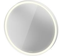 Espejo L-Cube de Duravit con iluminación, redondo, LED 18W, 700x700x67mm, aluminio blanco mate, LC7375018180000, Versión: sin calefacciÃ³n de espejos