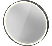 Espejo L-Cube de Duravit con iluminación, redondo, LED 18W, 700x700x67mm, aluminio grafito mate, LC7375049490100, Versión: con calefacción de espejo