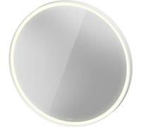 Espejo L-Cube de Duravit con iluminación, redondo, LED 24W, 900x900x67mm, aluminio blanco mate, LC7376018180000, Versión: sin calefacciÃ³n de espejos