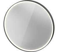 Espejo L-Cube de Duravit con iluminación, redondo, LED 24W, 900x900x67mm, aluminio grafito mate, LC7376049490100, Versión: con calefacción de espejo