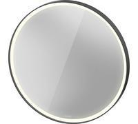Espejo L-Cube de Duravit con iluminación, redondo, LED 24W, 900x900x67mm, aluminio grafito mate, LC7376049490000, Versión: sin calefacciÃ³n de espejos
