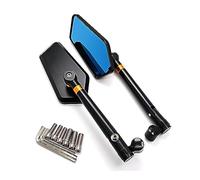 Espejo Lateral De Aluminio CNC Para Motocicleta, Cristal Azul Para Yamaha MT-07 MT-09 Para Kawasaki Z800 Z900 Z1000, Espejo Retrovisor Para Motocicleta De 8mm Y 10mm(Negro)