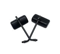 Espejo lateral de moto Tornillos De 10 Mm Para BONNEVILLE T100 Para Thruxton Universal Motorcycle Retro Square Style Retrovisor Lateral Espejo Marcha Atrás Izquierdo Y Derecho(Black A)