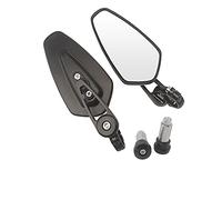 Espejo lateral de motocicleta de 7/8 "22 mm, espejo retrovisor de extremo de barra para moto Scooter Cafe Racer Mirror (Negro)