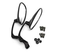 Espejo Lateral Moto Oval Espejo Retrovisor 8mm 10mm para Cafe Racer Bobber Chopper (Negro)