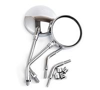Espejo Lateral Motocicleta Cromado Espejo Trasero Redondo para Moto Scooter ATV Cafe Racer Bobber Chopper