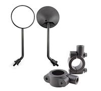 Espejo lateral redondo para motocicleta, 10 mm, negro, para moto y bicicleta (Tornillo de 10 mm)