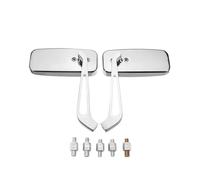 Espejo Lateral Universal De 8mm/10mm Accesorios Para Motocicleta Espejos Retrovisores Rectangulares Para Manillar De Motocicleta Espejo Retrovisor(WHITE Blue lens)