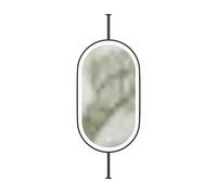 Espejo LED De Techo con Varilla Metálica Y Brillo Ajustable: Adecuado For Entradas, Hoteles, Dormitorios Y Baños(Black,40x90cm)