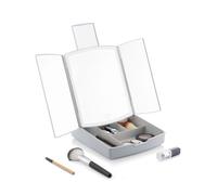 InnovaGoods Espejo LED Plegable con Organizador de Maquillaje 3 en 1 Panomir