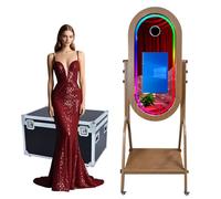 Espejo mágico para cabina de fotos de 21.5 pulgadas, pantalla táctil, espejo de fotomatón, máquina de fotos para selfie, marco de luz RGB para eventos, alquiler, boda, fiesta (máquina de fotomatón)