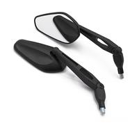 Espejo Manillar Carcasa Negra De 10mm Varilla De Espejo Giratoria De 360 grados Piezas Espejo Plegables Laterales Ajustables Espejo Retrovisor Universal Para Motocicleta