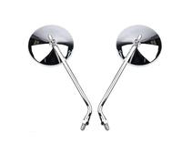 espejo manillar Espejos De Motocicleta 10 Mm Scooter E-Bike Retrovisor Espejo Lateral Visión Ajustable(Smaller Silver)