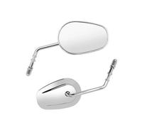 espejo manillar Espejos Retrovisores 8MM Motocicleta Para Harley Para Touring Para Road King Para Glide Sportster 883 1200(Silver)