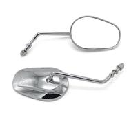 espejo manillar Espejos Retrovisores Laterales Para Motocicleta Para Harley Para Davidson Para Street 500 750 Para Sportster XL 883 1200 8MM(Silver)