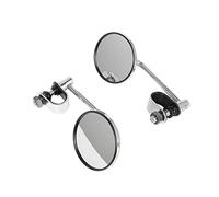 Espejo Manillar Motos 1 Par De Espejos para Manillar De Motocicleta De 22-25mm, Clip Convexo Redondo Retro para Chopper, Cruiser Y Retrovisores Moto(Silver)