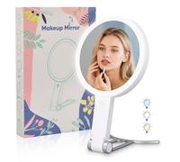 Espejo Maquillaje con Luz LED, Espejo Aumento 30X/1X, Espelho Maquilhagem Portátil y Brillo Ajustable, Recargable Espejo de Maquillaje con Luz y Aumento para Baño Viaje Depilación y Cejas Regalo Ideal