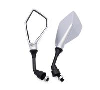 Espejo Moto Derecho 2 Uds 10mm Espejos Retrovisores Para Motocicleta Gran Angular Ajustable Bicicleta Manillar Lateral Flexible Espejo Retrovisor(Silver)