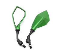 Espejo Moto Derecho 2 Uds 10mm Espejos Retrovisores Para Motocicleta Gran Angular Ajustable Bicicleta Manillar Lateral Flexible Espejo Retrovisor(Green)
