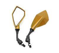Espejo Moto Derecho 2 Uds 10mm Espejos Retrovisores Para Motocicleta Gran Angular Ajustable Bicicleta Manillar Lateral Flexible Espejo Retrovisor(Gold)