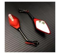 Espejo Moto Derecho 2 Unids/par Motocicleta LED Intermitentes Espejo Retrovisor Scooter E-Bike Convexo Lateral Trasero 10mm(Red)