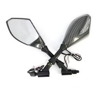 Espejo Moto Espejos Laterales LED Para Motocicleta Con Indicador De Señal De Giro Luces De Espejo Retrovisor De 10mm Espejos Retrovisores Moto