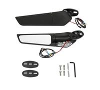 Espejo Moto Intermitente - Alerones Motocicleta Espejos, Deflector Viento Dirección Ajustable | 3-en-1 Ala Seguridad Conducción Suministros Viaje Entrega Paquetes Viajes Aerodinámico Spoiler Kit