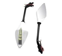 Espejo Moto Lateral Espejos Retrovisores Con Señal De Giro LED Para Motocicleta Para Ducati Para Monster 696(Blanco)