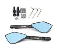 Espejo Motocicleta Espejo Retrovisor Lateral para Motocicleta para Yamaha MT125, MT-125, MT 125, con Tornillos Y Abrazaderas para Manillar Retrovisor Impermeable(Negro)