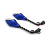 Espejo motocicleta Espejo Retrovisor Universal Para Motocicleta De 8/10MM Para Suzuki Para SV400 Para DR350 Para DCL250 Para FZ-6N/S Para MT07 Para MT09(Blu)