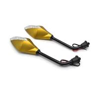 Espejo motocicleta Espejo Retrovisor Universal Para Motocicleta De 8/10MM Para Suzuki Para SV400 Para DR350 Para DCL250 Para FZ-6N/S Para MT07 Para MT09(Golden)