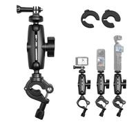 Espejo Motocicleta & Soporte Manillar Bicicleta con Osmo 360 Osmo Nano, 360 °Rotación POV Abrazadera Compatible con GoPro 12-3 Ajustable 0.28"-1.41" Soporte Poste Compatible con Insta360 X5-X