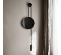 Espejo New Works Rise and Shine, negro, Ø 45 cm, cristal True