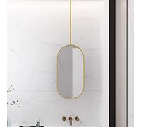 Espejo Ovalado con Marco de Metal Dorado y Brazo para Colgar en el Techo, Espejo Flotante elíptico para baño, Maquillaje, Afeitado, decoración de Pared para Sala de Estar y Pasillo (tamaño: