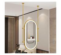 Espejo ovalado de metal con luz LED, 60 x 90 cm, 3 opciones de color, ideal para entrada y armario, decoración elegante del hogar para espacios modernos, mejora tu diseño interior