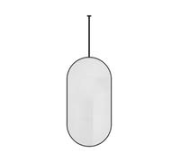 Espejo Ovalado de Techo de Doble Cara, Giratorio 360° con Barra Flotante, Ideal para el hogar o el Hotel (Negro, 50x80cm).