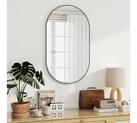 Espejo Ovalado para baño, Espejo de Pared de Cristal Templado, Espejo de tocador para baño sin distorsión, Que se Puede Colgar Horizontal o verticalmente para Dormitorio, recibidor o Sala de