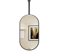 Espejo Ovalado para Barra de Techo, Espejos de baño, Espejo de tocador Flotante, Espejos Decorativos Sencillos para Pared - Barra de Espejo Personalizable, Negro