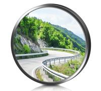 Espejo panorámico de 30 cm, espejo de observación con ángulo de visión de 220°, espejo de tráfico para salidas, espejo gran angular, espejo convexo, uso en exteriores e interiores, negro