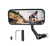 Espejo para Bicicleta Compatible con E- & - Lente de Vidrio , Espejo Retrovisor con Vidrio de Grado Automotriz Resistente a Rayones, Forma Curva para Ángulo - Fácil Instalación