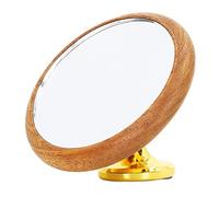 Espejo para chupito de café Vidrio de acero inoxidable de nogal de primera calidad Giratorio 360 grados Magnético ajustable para portafiltro sin fondo Observación del caudal (Oro)