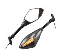 Espejo Para Manillar Moto Para BMW R9T S1000R Para R1250gs K1200R Universal 10MM Con Luz LED De Intermitente Espejo Retrovisor Motocicleta Antivibración(CARBON)