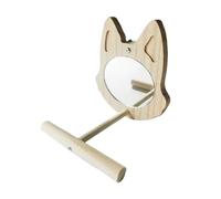 Espejo para pájaros con perca, perca de pájaro con espejo, barra de pie de madera, juguete interactivo para pájaros pequeños, periquitos, guacamayos, cockatiels, jaula natural