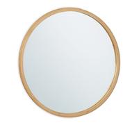 Relaxdays Espejo de Pared Redondo Marco Bambú, Ø 61 cm, Decoración Hogar, Colgante, Baño, Guardarropa y Pasillo, Natural