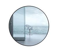 Espejo Pared Redondo 40 50 60 70 80cm Espejo Redondo Con Marco Espejos Decorativos De Pared Con Marco De Aluminio Para Baño, Salón, Dormitorio, Entrada, Decoración De Pared(Black,40cm)
