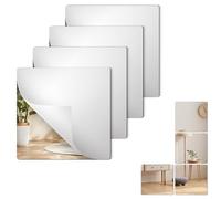 espejo paredespejo adhesivo puerta armario4 Piezas Espejo Adhesivo ParedArmario, Espejos Decorativos de ParedCuadrada Flexibles, Pegatina Pared Sala de Estar, Dormitorio, Puerta 20cm x 20cm.