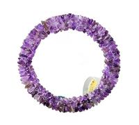 Espejo plano redondo hecho a mano con grava de cristal natural - Espejo de maquillaje for amantes de la belleza(Amethyst)