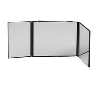 Espejo plegable portátil de 3 vías con reflejo completo de 360 grados, diseñado para cortes de pelo, afeitado y maquillaje, compacto y para el aseo diario (es negro)