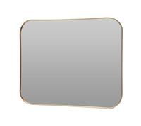 Espejo rectangular con marco dorado y clips de montaje - Diseño elegante de aleación de aluminio para decorar tu hogar